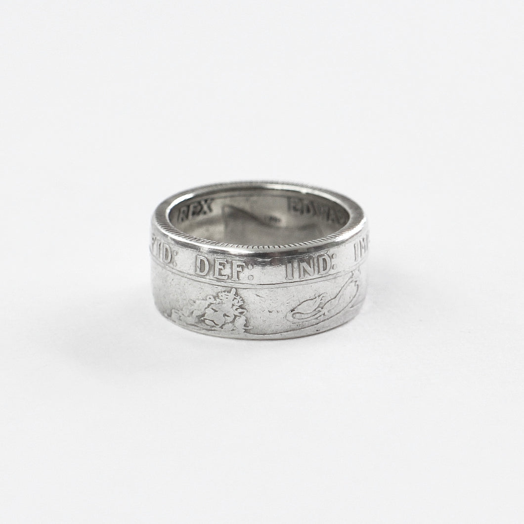 Sterling Silver King Edward VII One Shilling Ring