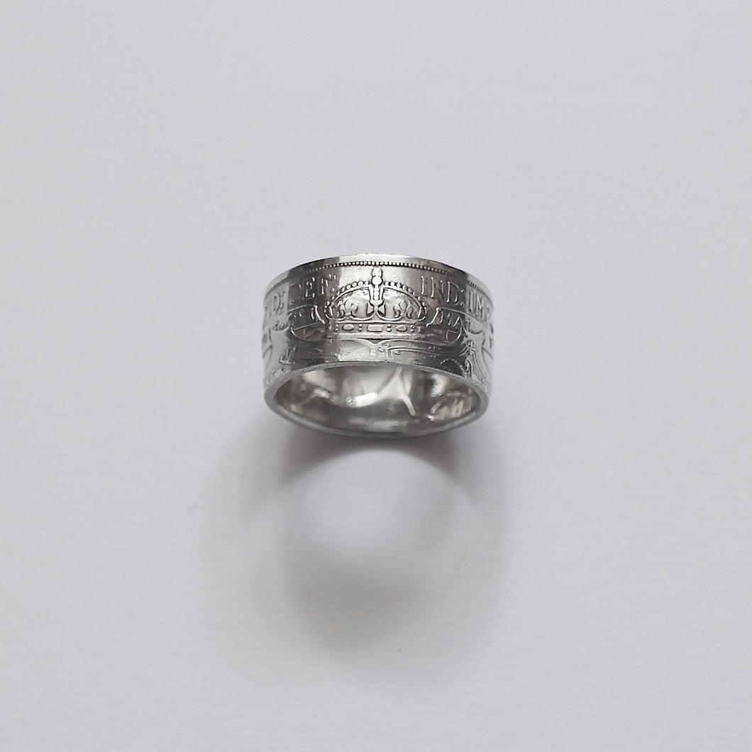 Sterling Silver King George V Half Crown Ring